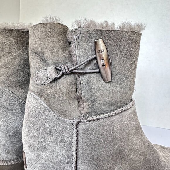 UGG Wedge Gray Ankle Wedge Boots – Size 6.5 - Picture 3 of 8